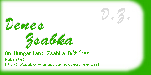 denes zsabka business card